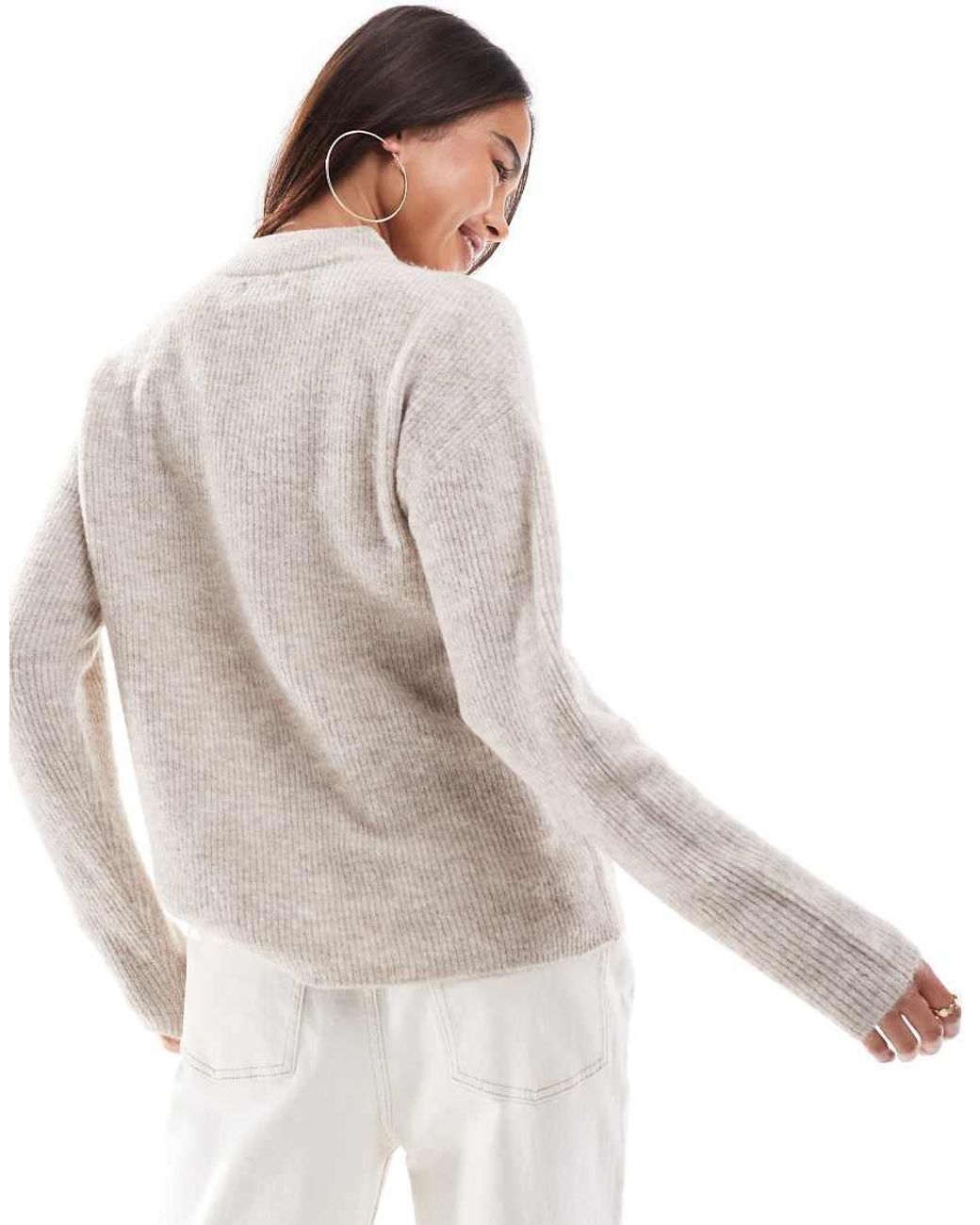 ONLY White Round Neck Jumper
