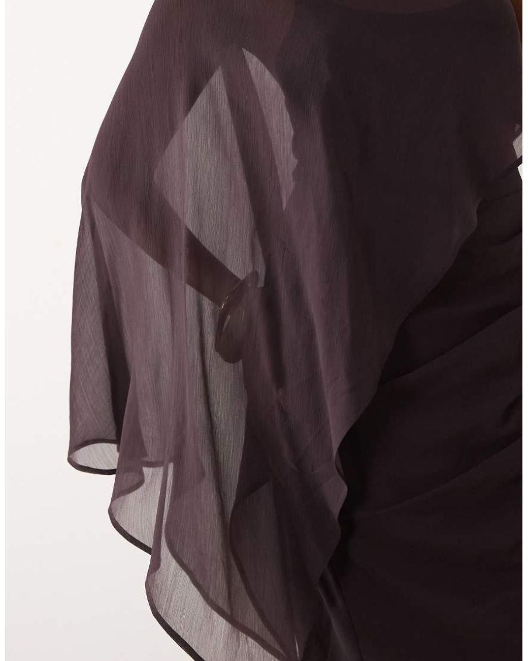 ASOS Multicolor Draped Batwing Asymmetric One Sleeve Maxi Dress