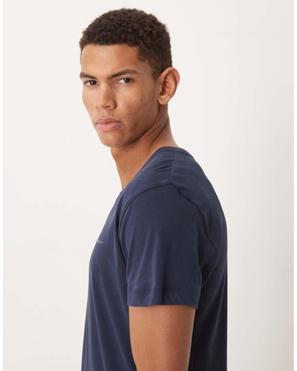 Gant Blue 2 Pack Lounge Tops With Chest Logo for men