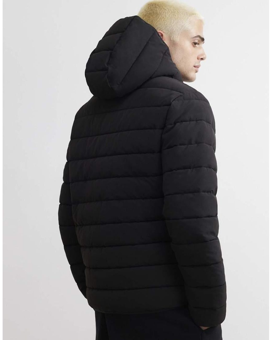 River Island Blue Muscle Fit Puffer Jacket for men