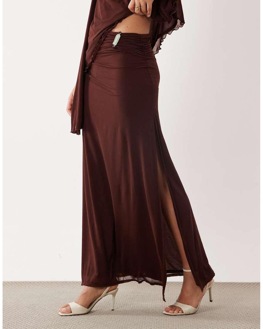 ASOS Purple Co-Ord Stretch Chiffon Maxi Skirt