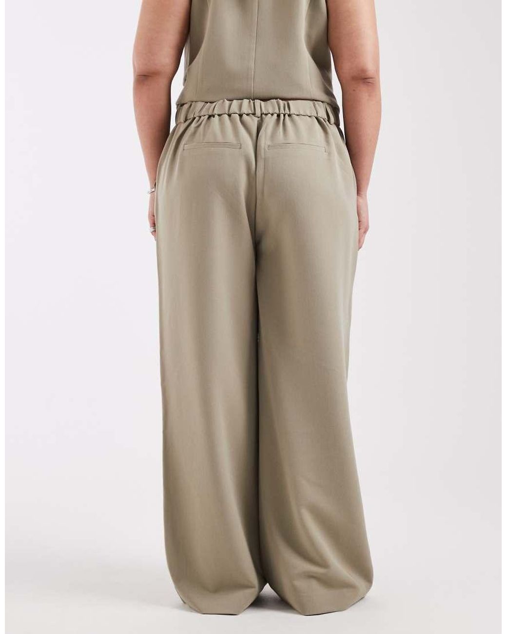 Pieces Plus Natural Pieces Curve Tailored High Waist Wide Leg Pants