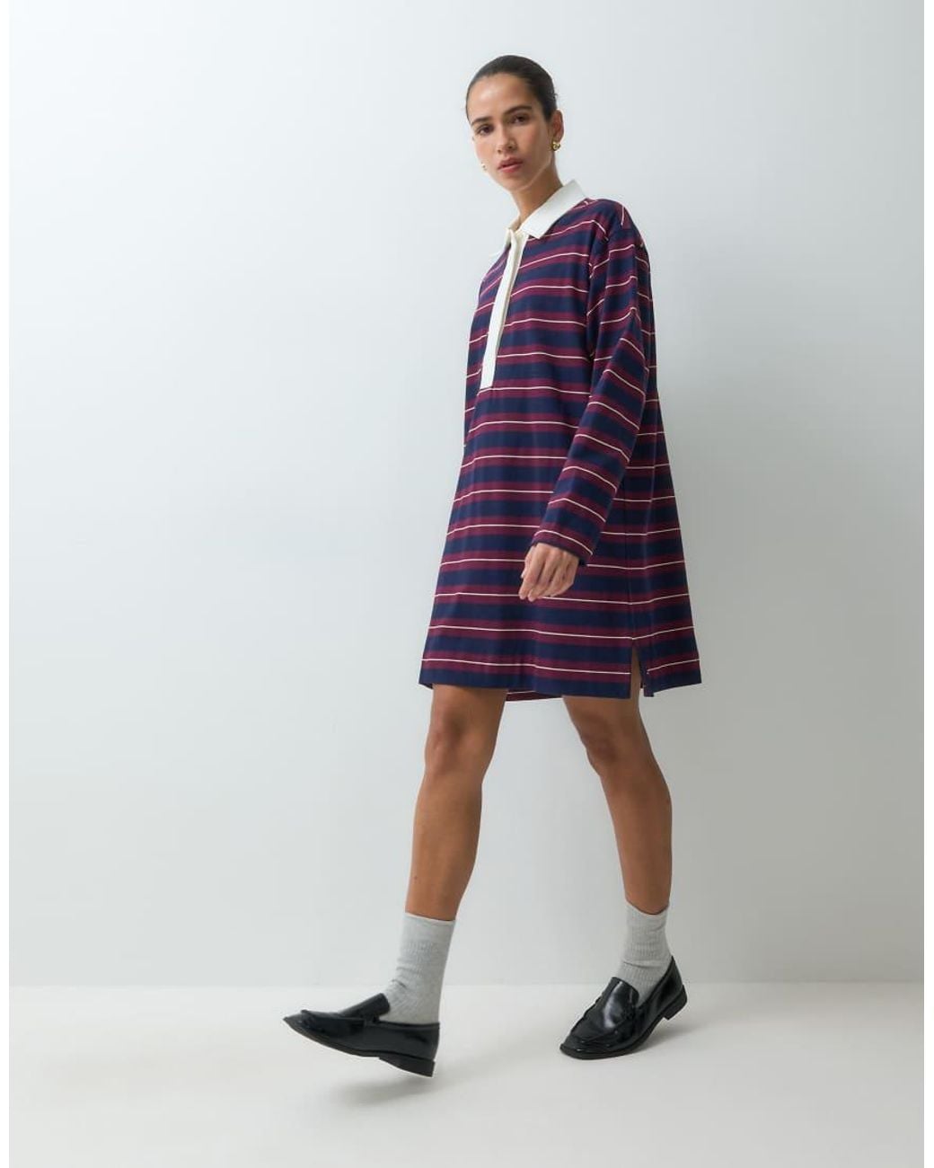 Gap Blue Long Sleeve Rugby Dress