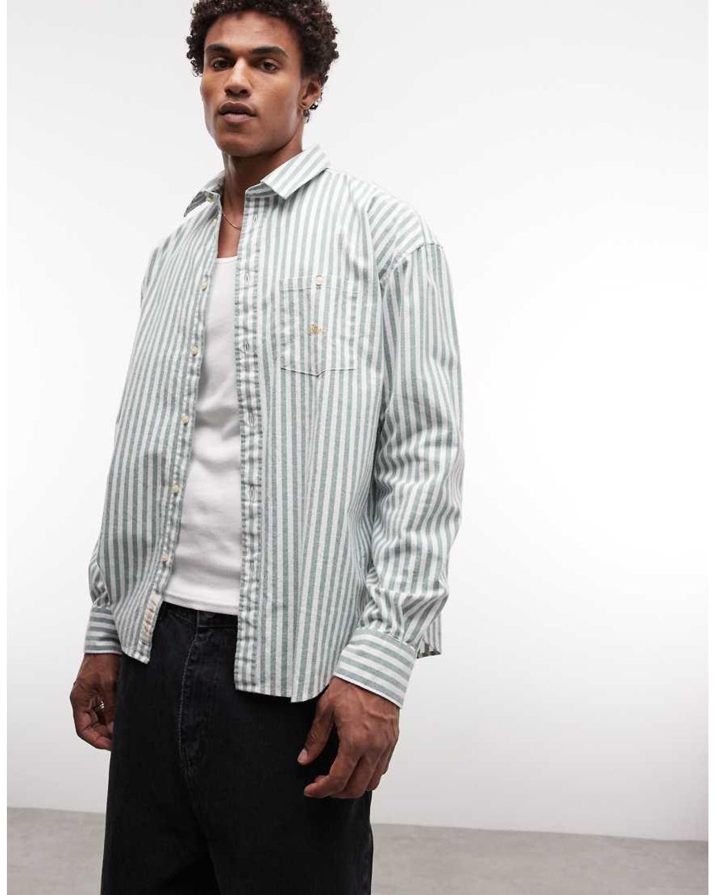 BLKVIS Gray Script Heavy Stripe Shirt for men