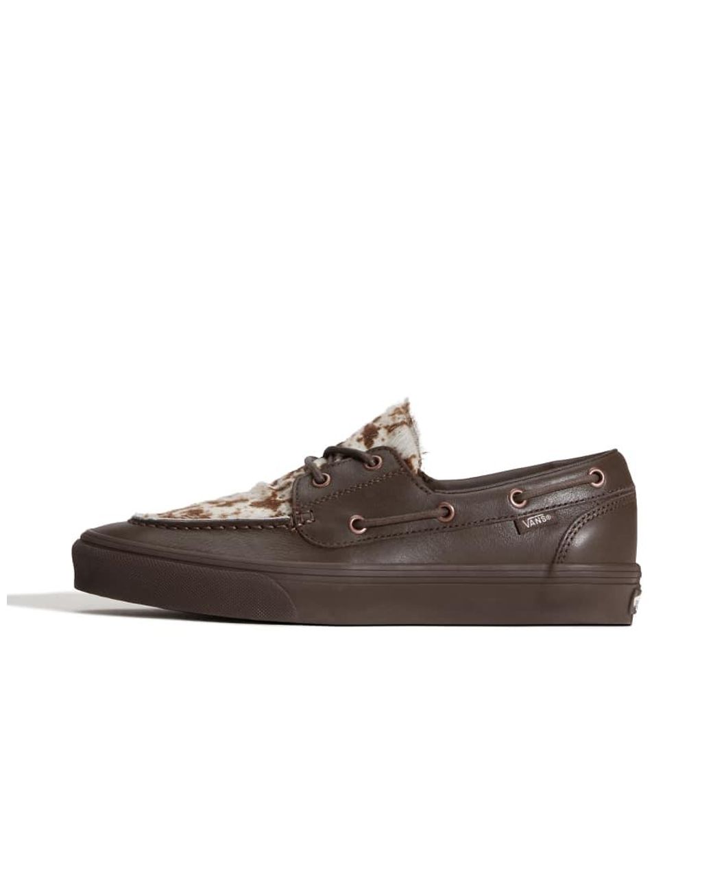 Vans Brown Cow-Print Panelled Shoes