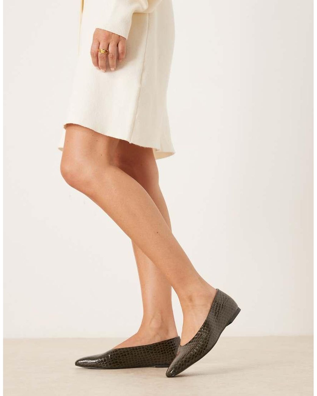 ASOS Brown Lambert Chisel Toe Ballets