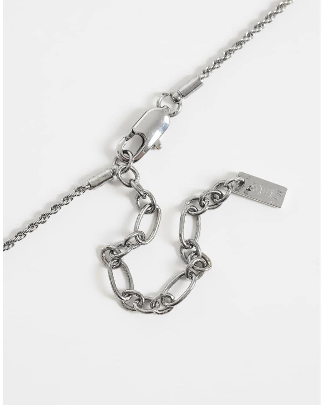 ASOS White Black Stone And Feather Pendant Necklace for men
