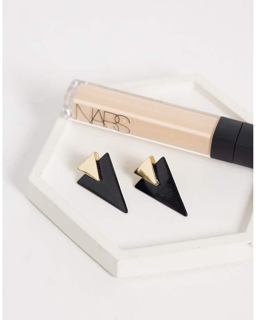 ASOS Black Stud Earrings With Triangular Design