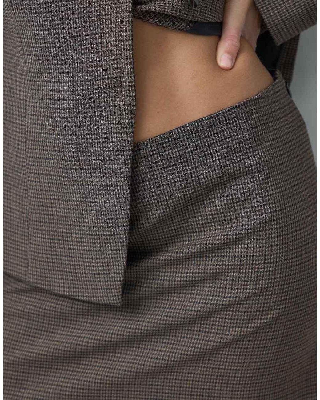 Mango Gray Square Mini Skirt Co-Ord