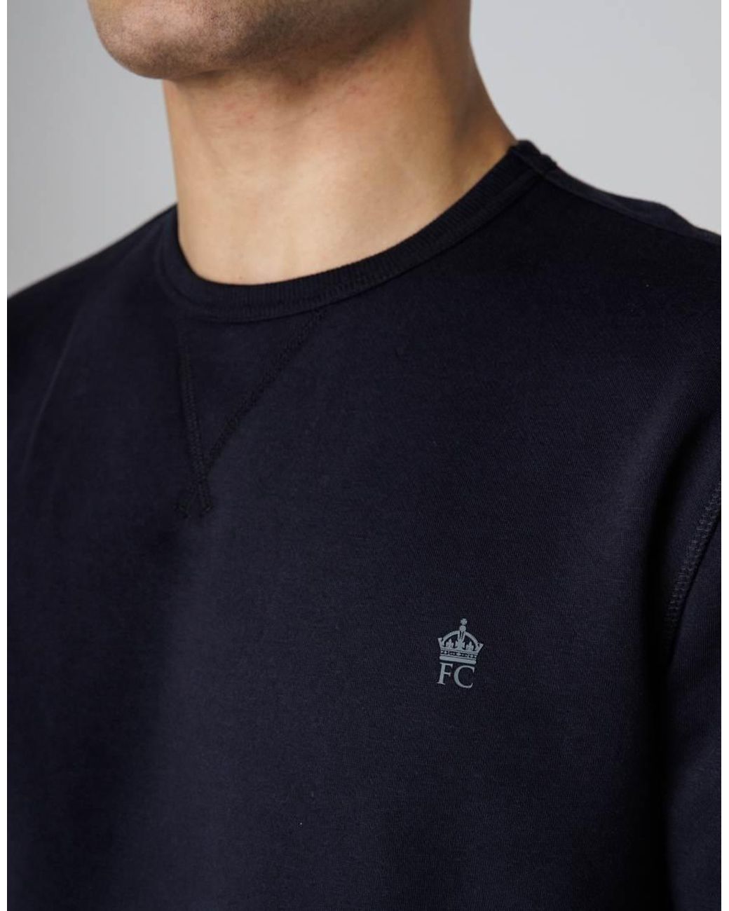 French Connection Blue Cotton Blend Sweatshirt And Shorts Co Ord Set for men