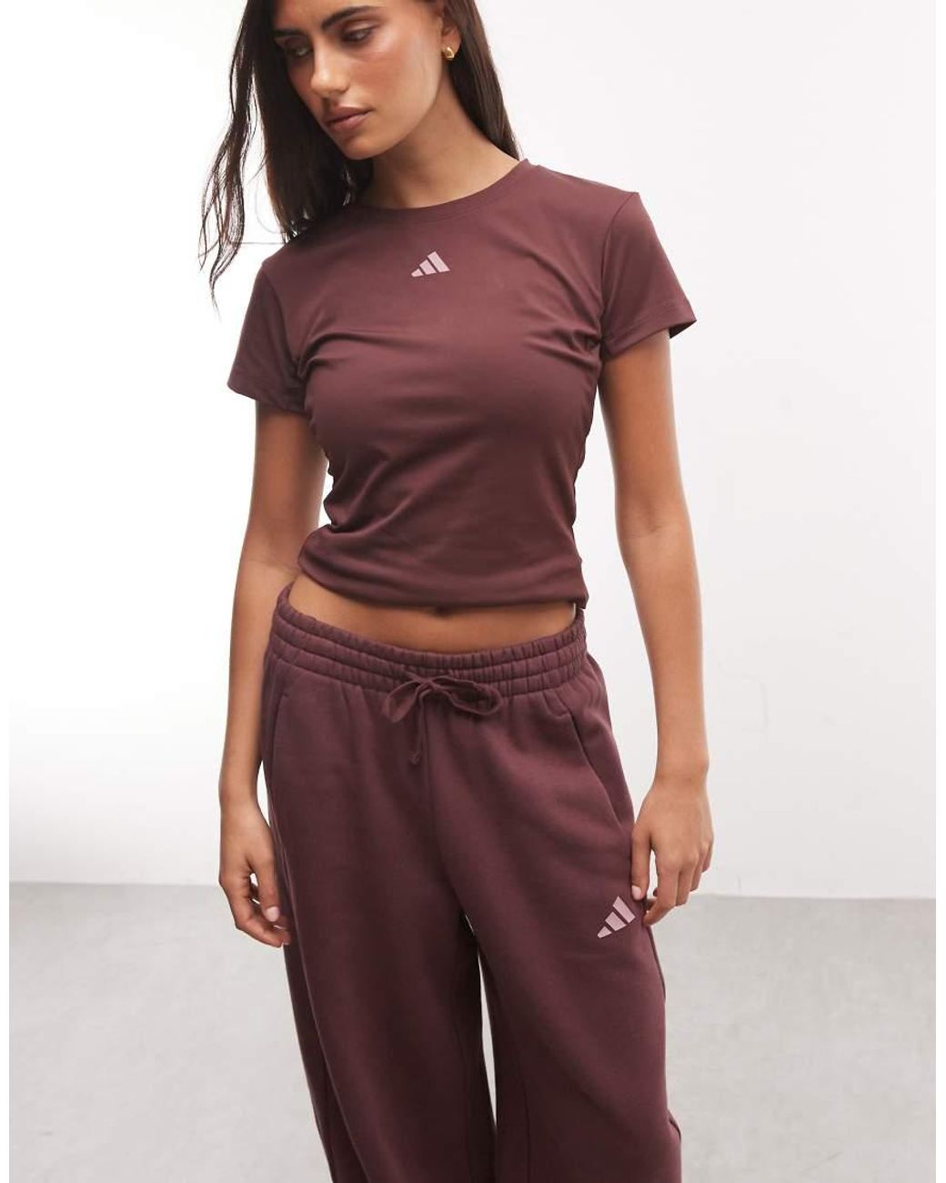 Adidas Originals Purple Adidas Training Three Stripes Studios Track Pants