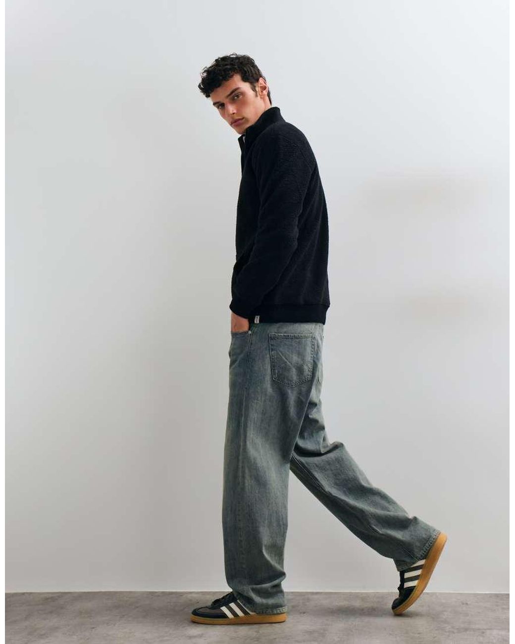 Only & Sons Blue Quarter Zip Fleece for men