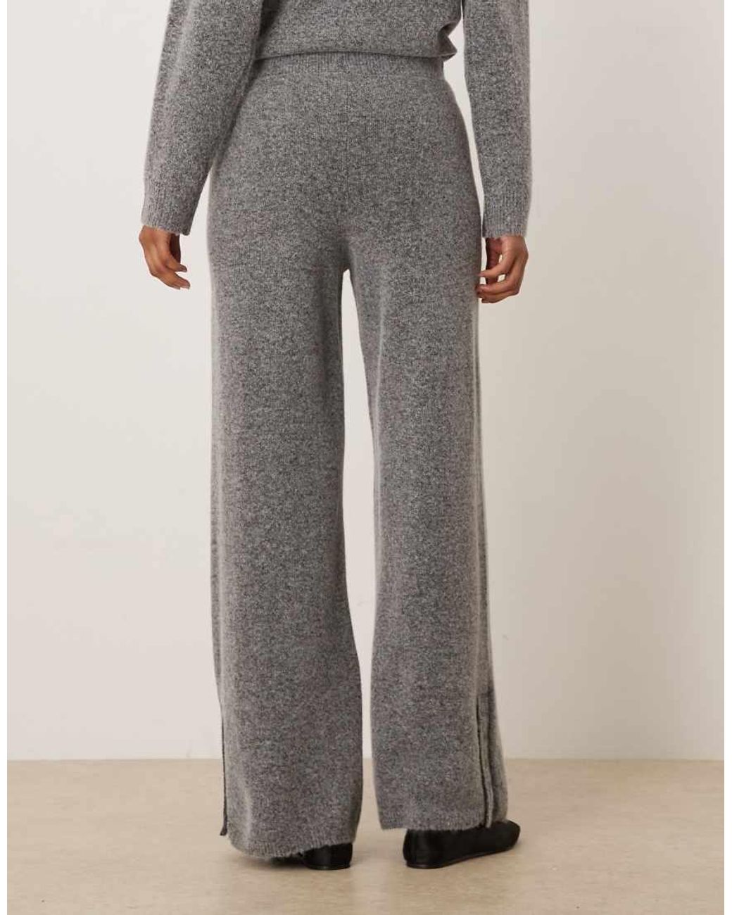 Vila Gray Wide Leg Knitted Trousers Co-ord