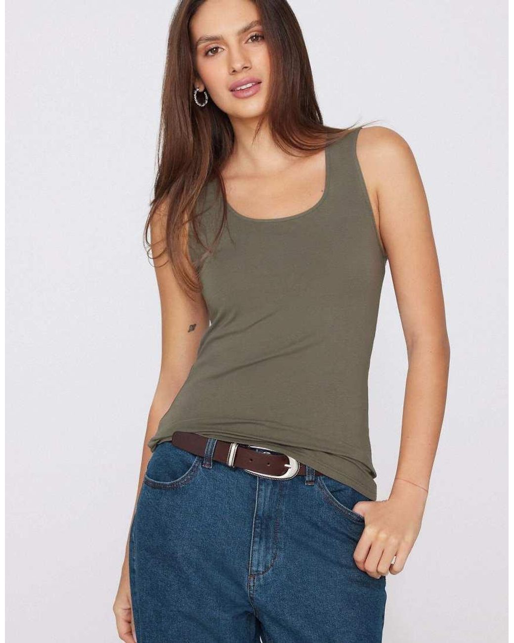Tezenis Green Camisole With Wide Straps