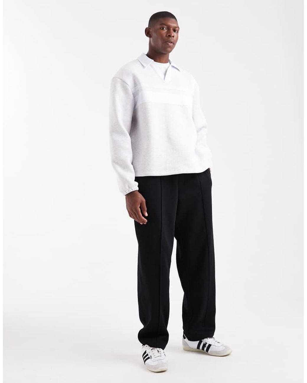 Jack & Jones Black Wide Leg Jogger With Pintuck for men