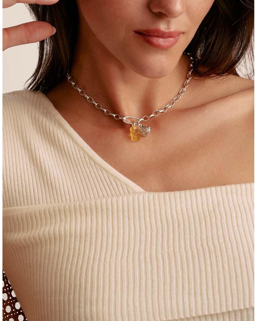 Thomas Sabo White Charm Pendant Rose Blossom Connect