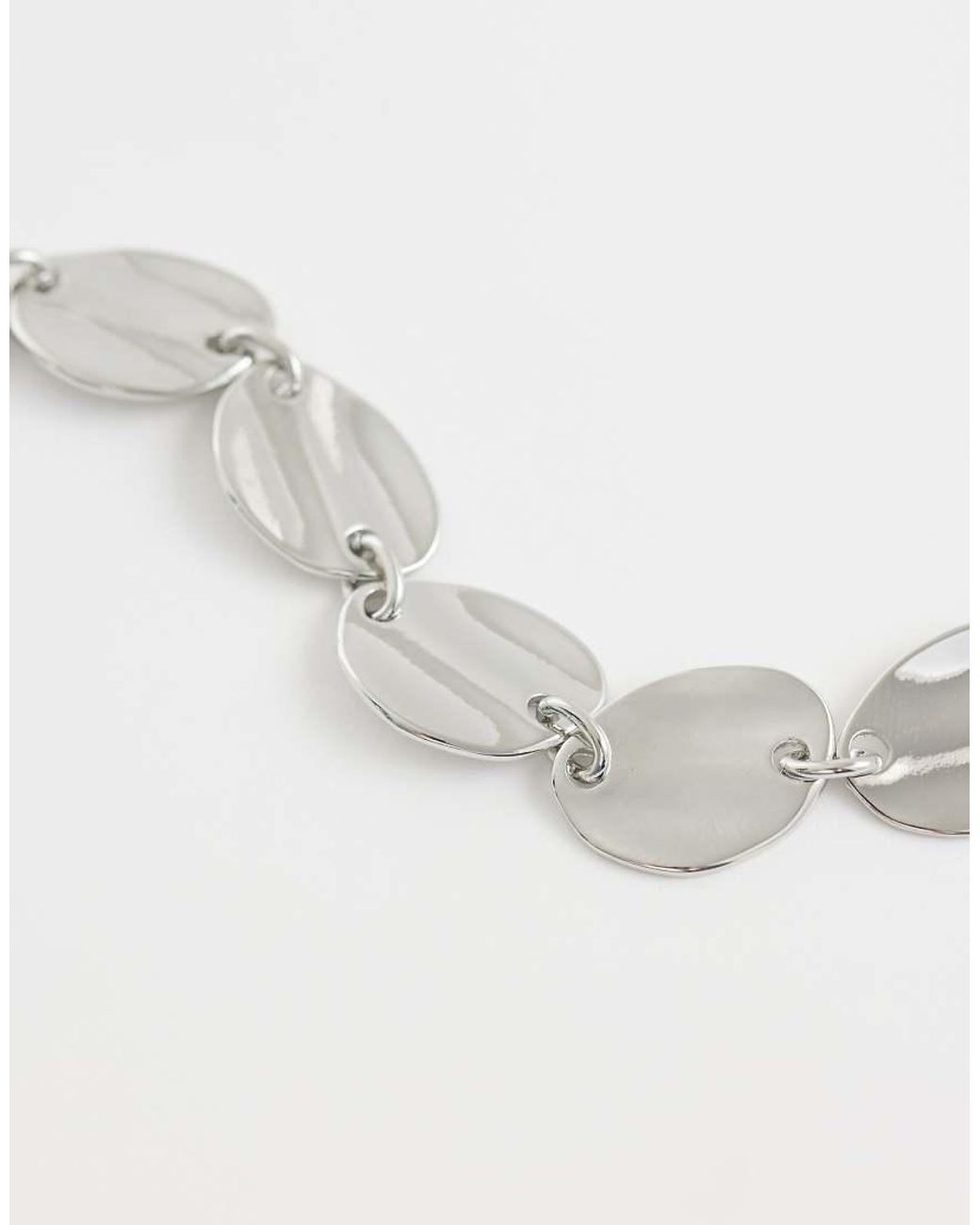 ASOS White Necklace With Clean Disc Design