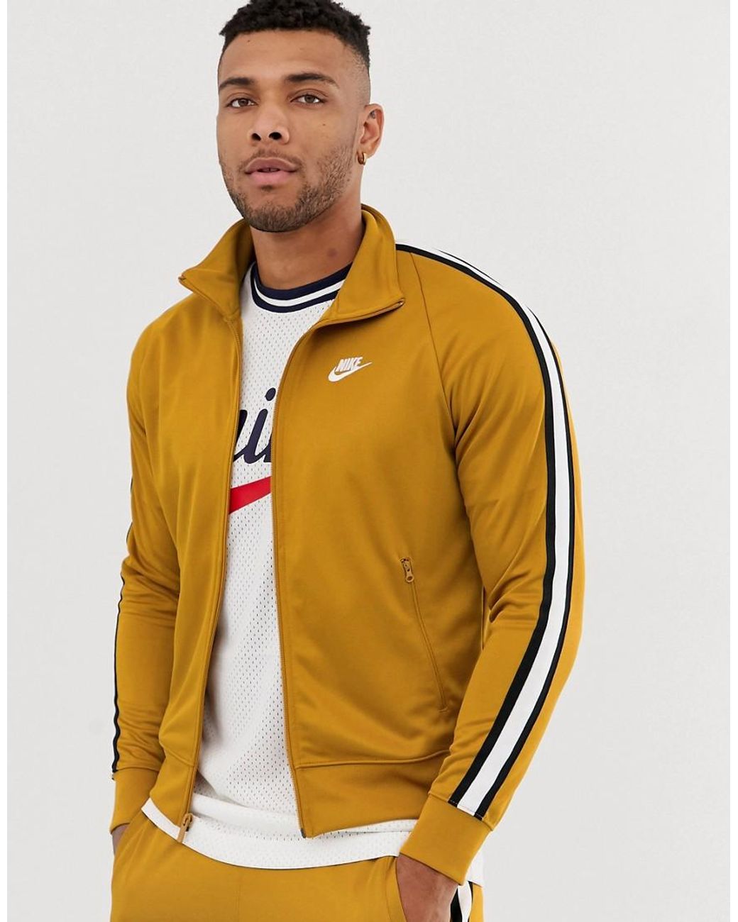Nike Cotton Tribute Logo Track Jacket Gold in Yellow for Men | Lyst Canada