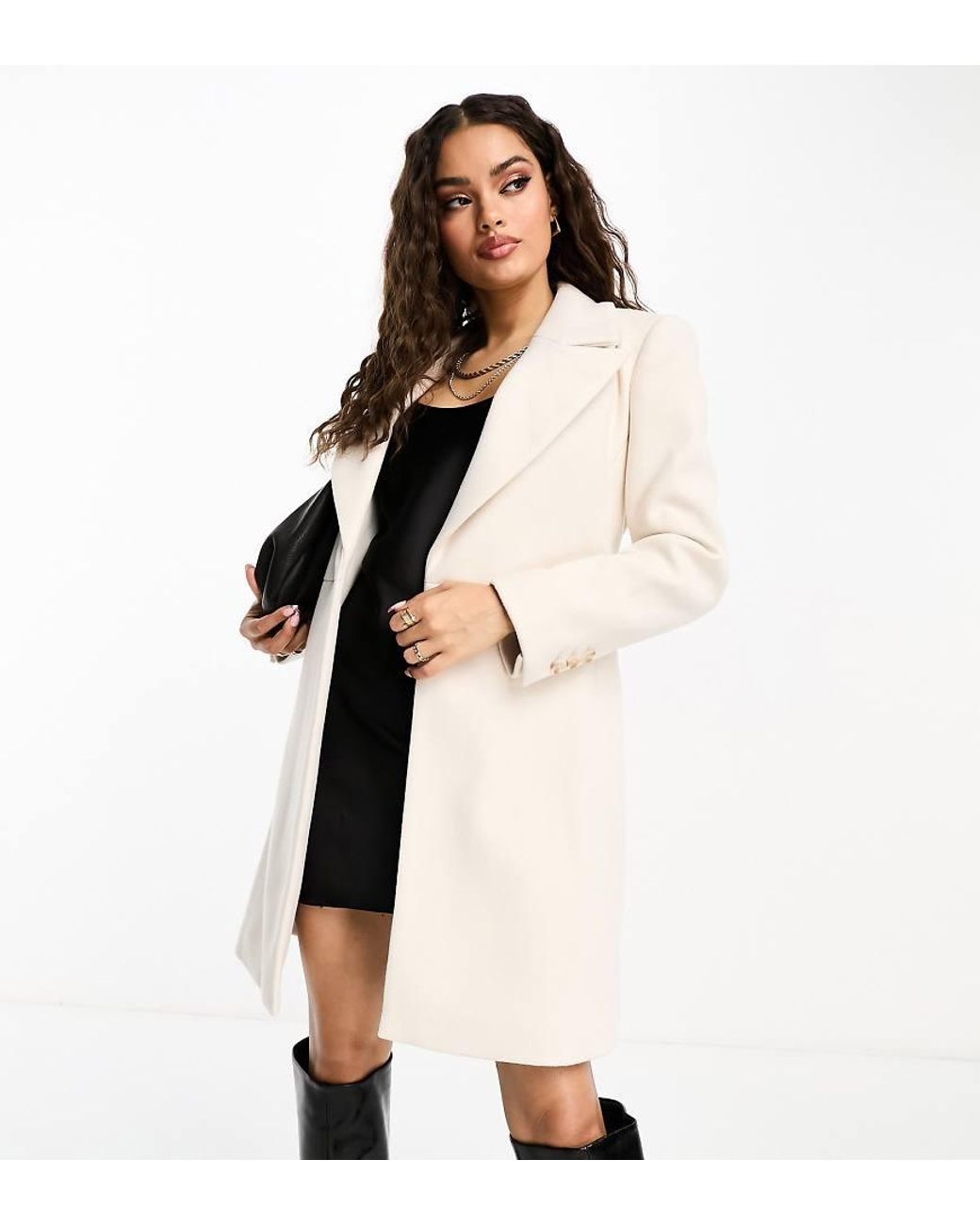 Forever New Formal Wrap Short Coat in Natural Lyst UK