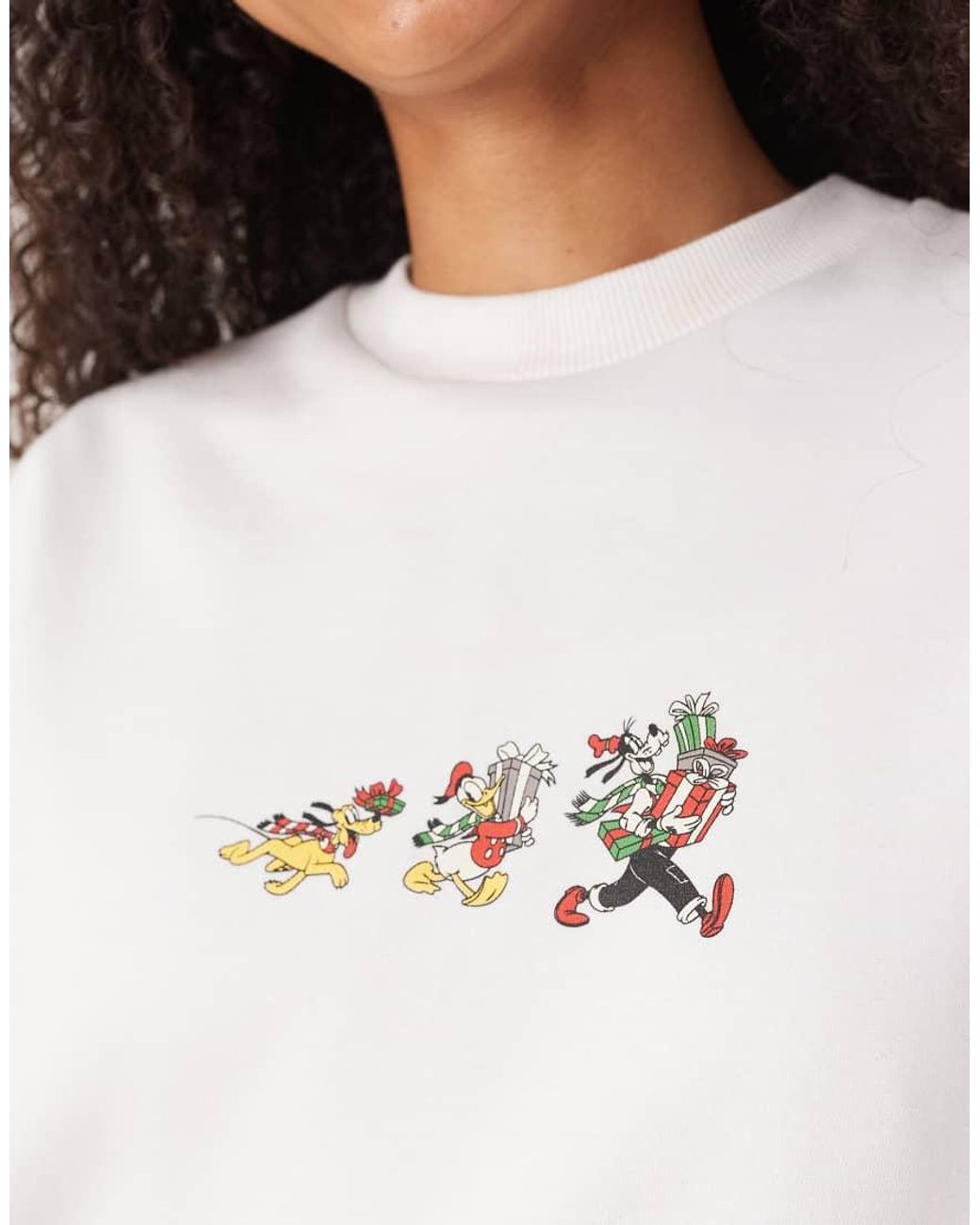 ASOS Blue Disney Christmas Relaxed Sweatshirt With Mickey & Friends Prints