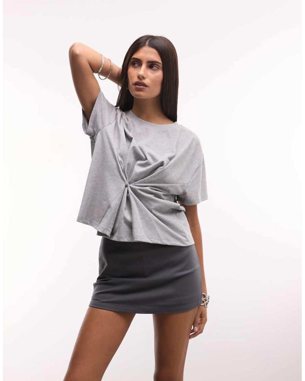ASOS Gray Ponte Micro Mini Skort