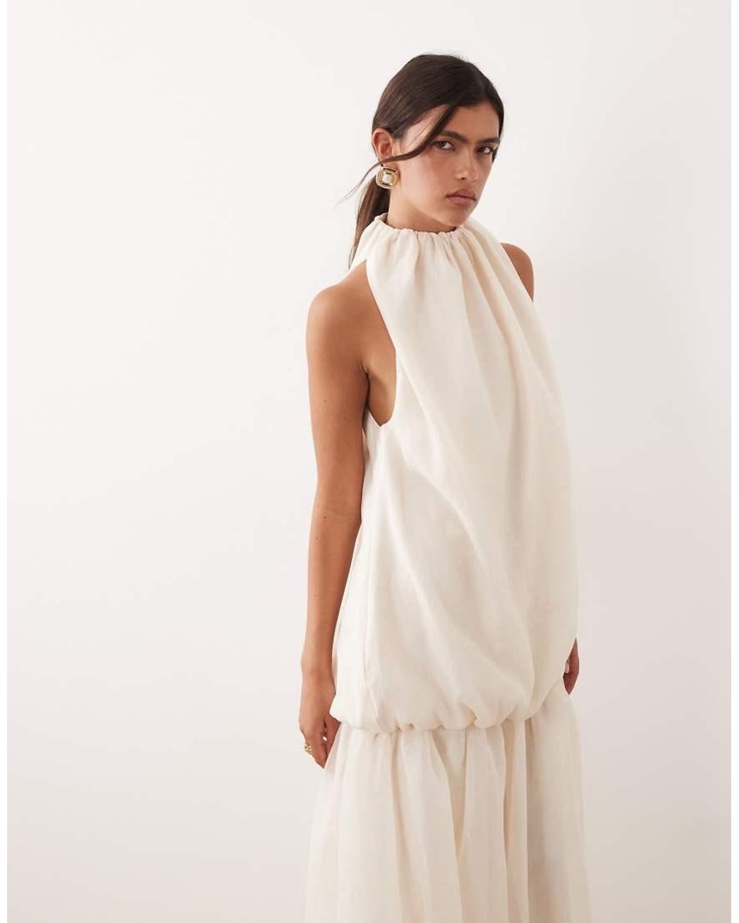 ARRANGE Natural Organza Maxi Dress