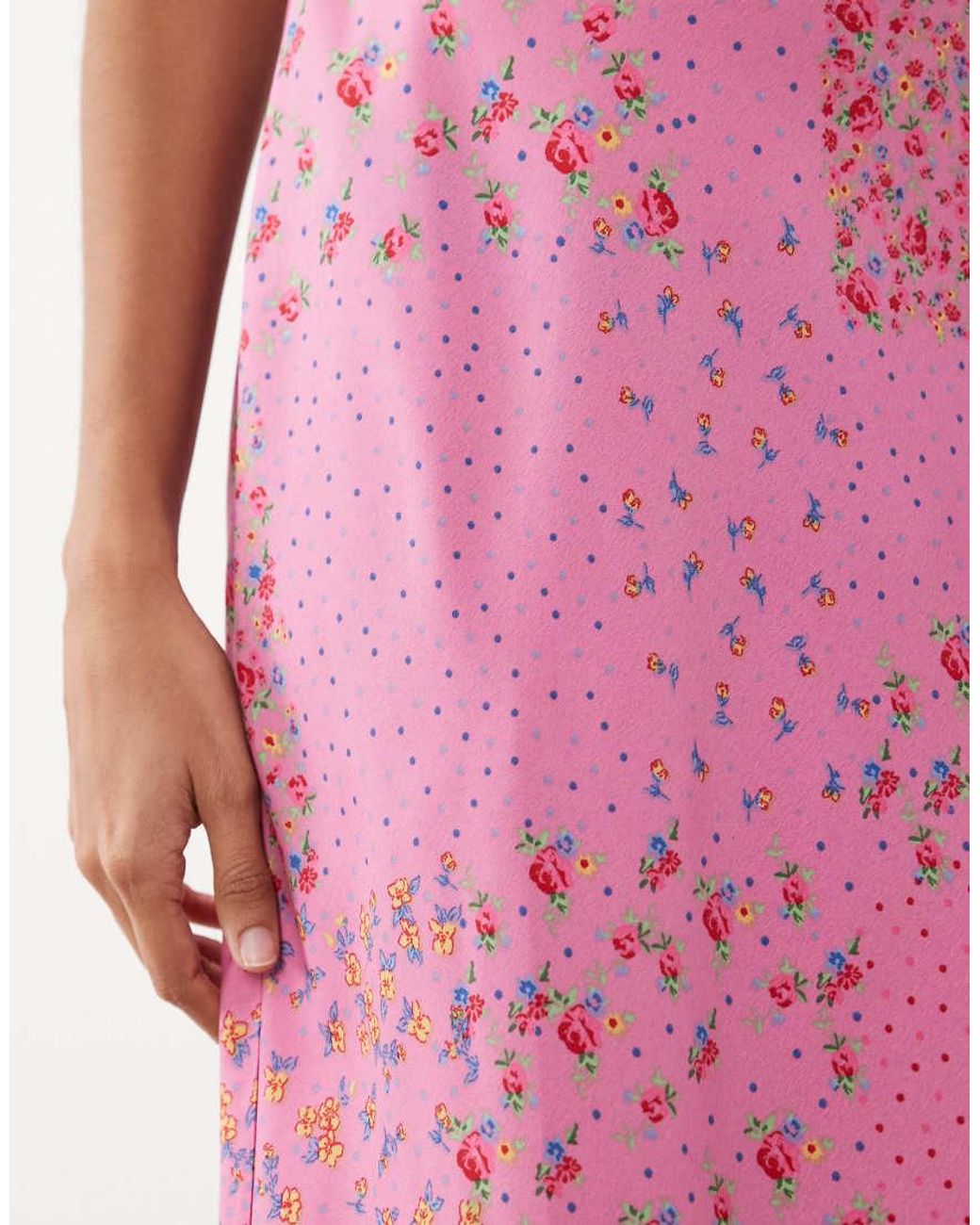 Wednesday's Girl Pink Wednesdays Girl V Neck Midaxi Dress