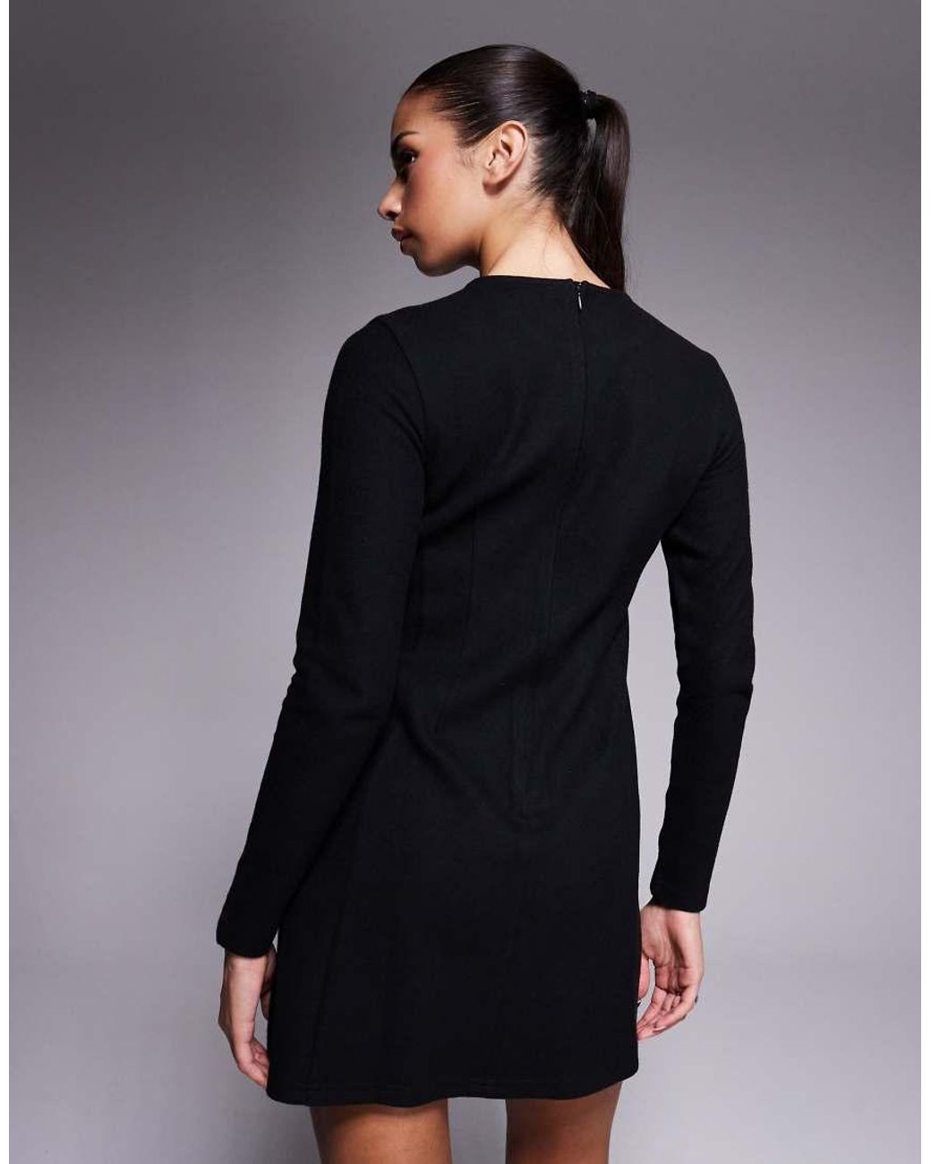ASOS Blue Supersoft Long Sleeve Fit And Flare Mini Dress