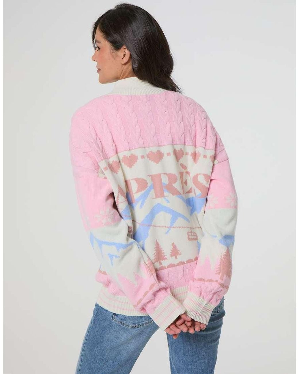 Skinnydip London White Apres Ski Zip Through Knitted Jumper