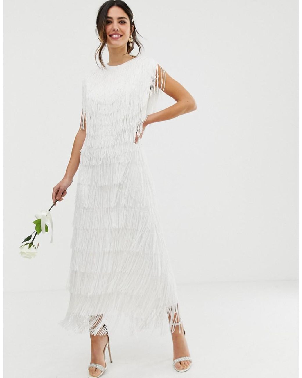 Something To You Fringe Maxi Dress - White