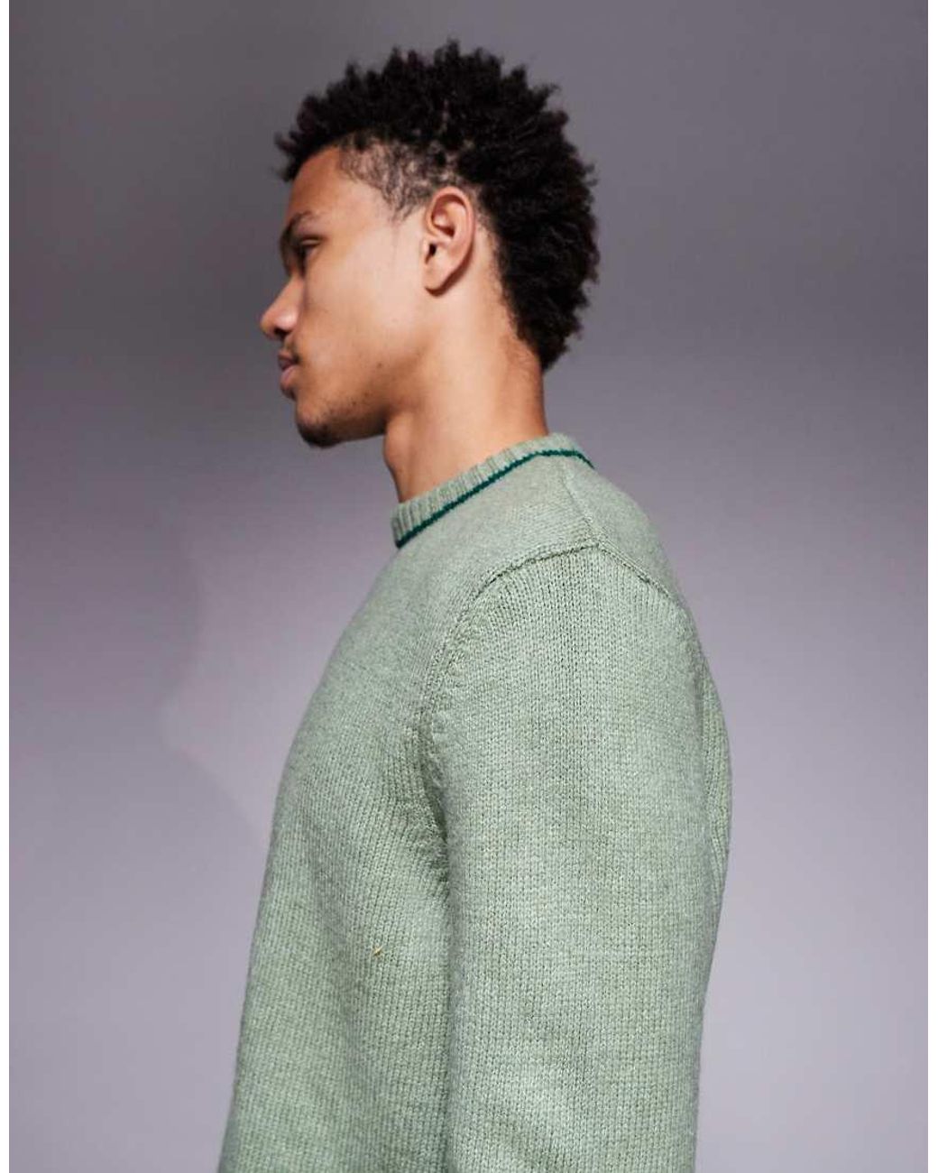 ASOS Gray Relaxed Knitted Crew Neck Jumper for men