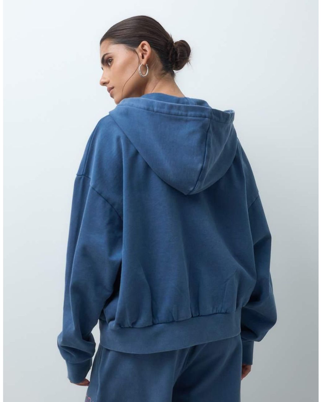 Champion Blue Future Memories Oversized Full Zip Hoodie
