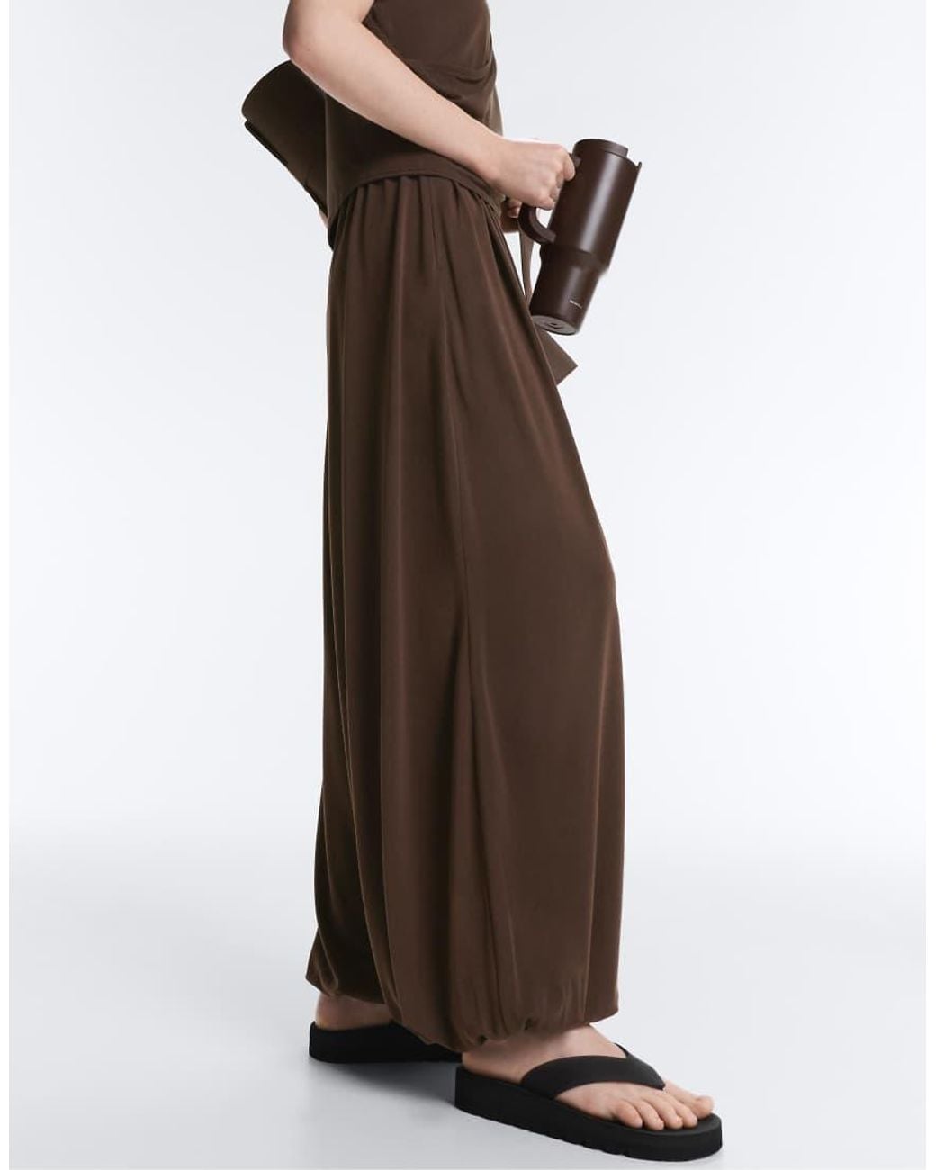 Oysho Brown Modal-blend Soft-touch joggers