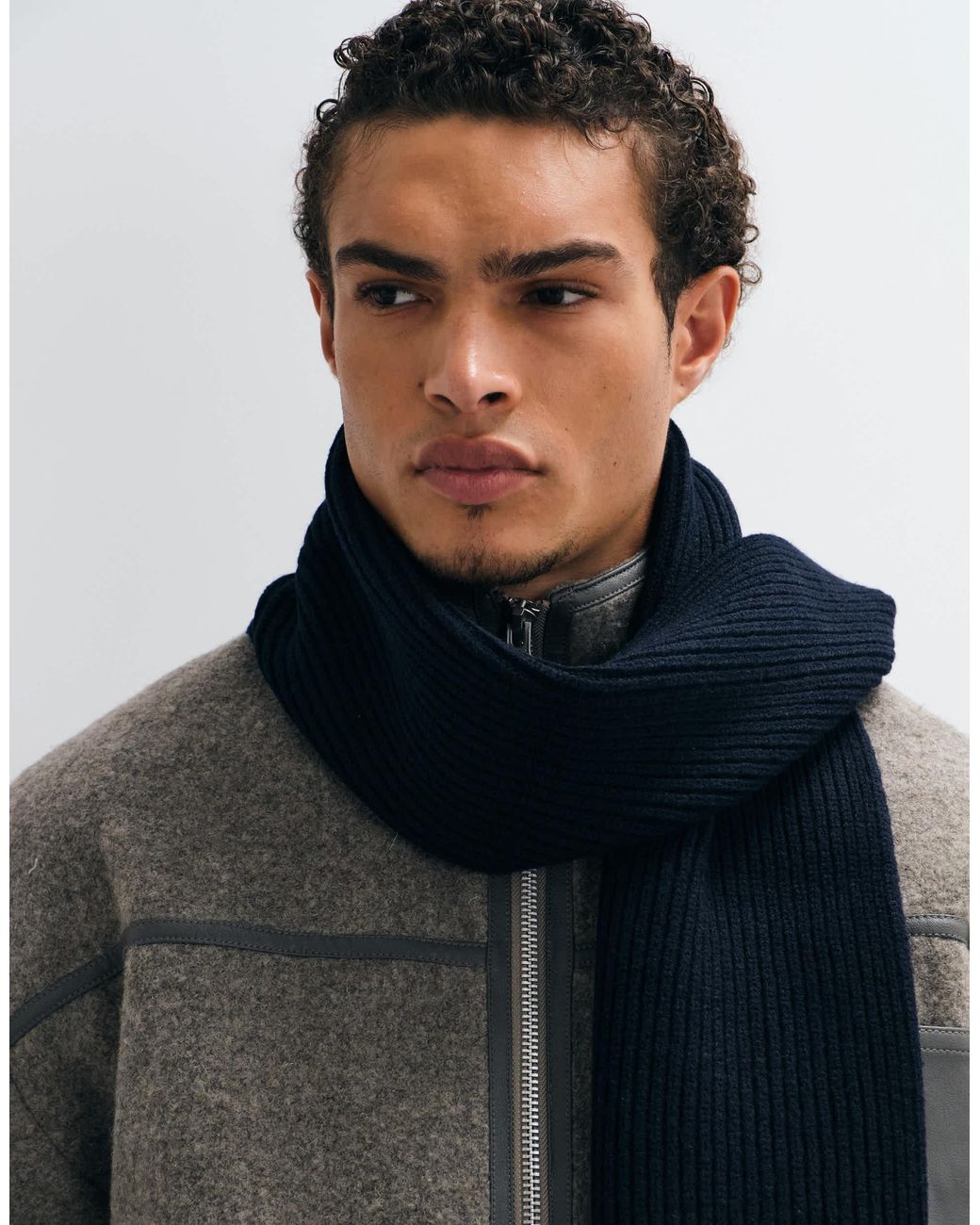 ASOS Gerippter strickschal in Blue für Herren