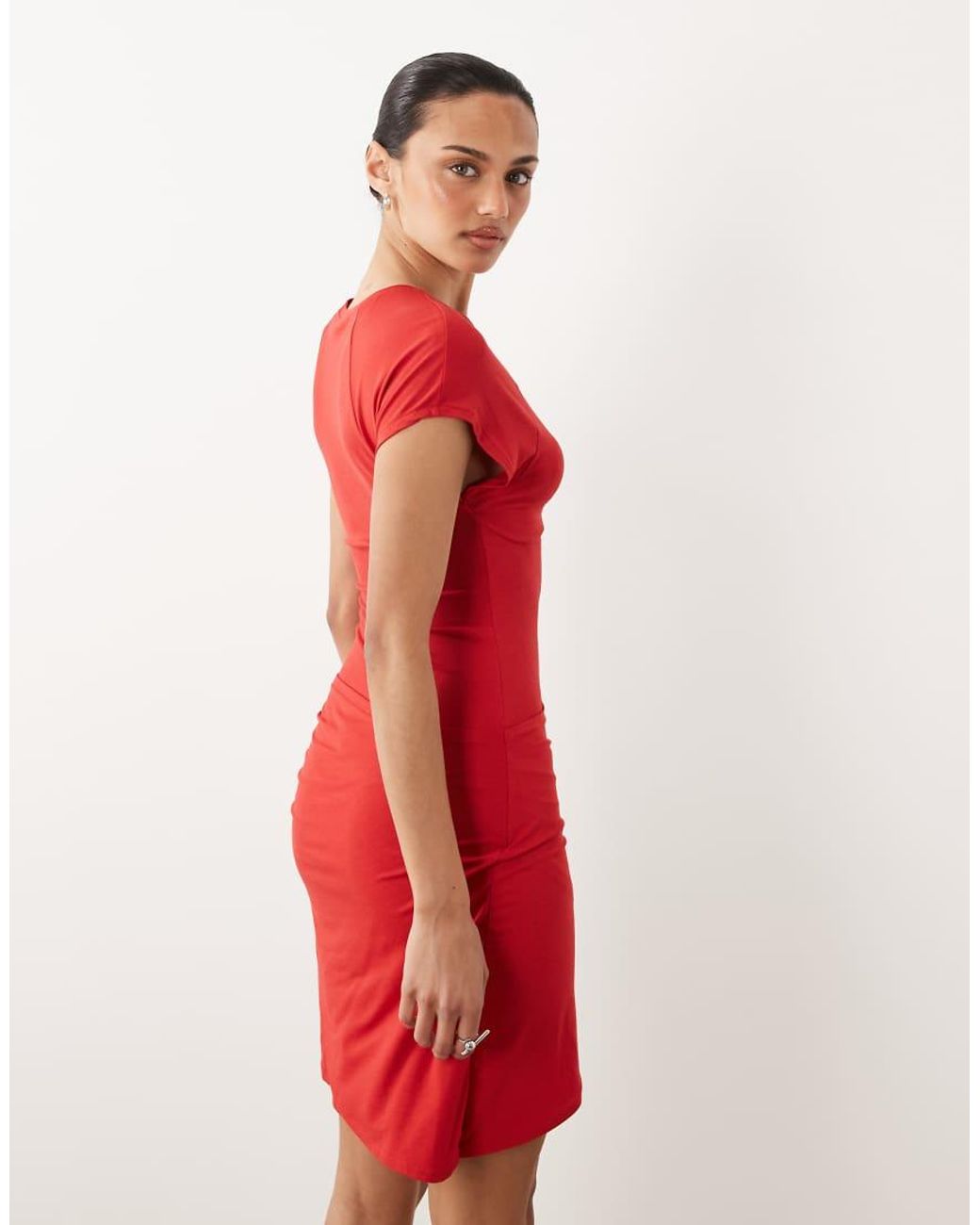 ASOS Red Wrap T-shirt Mini Dress