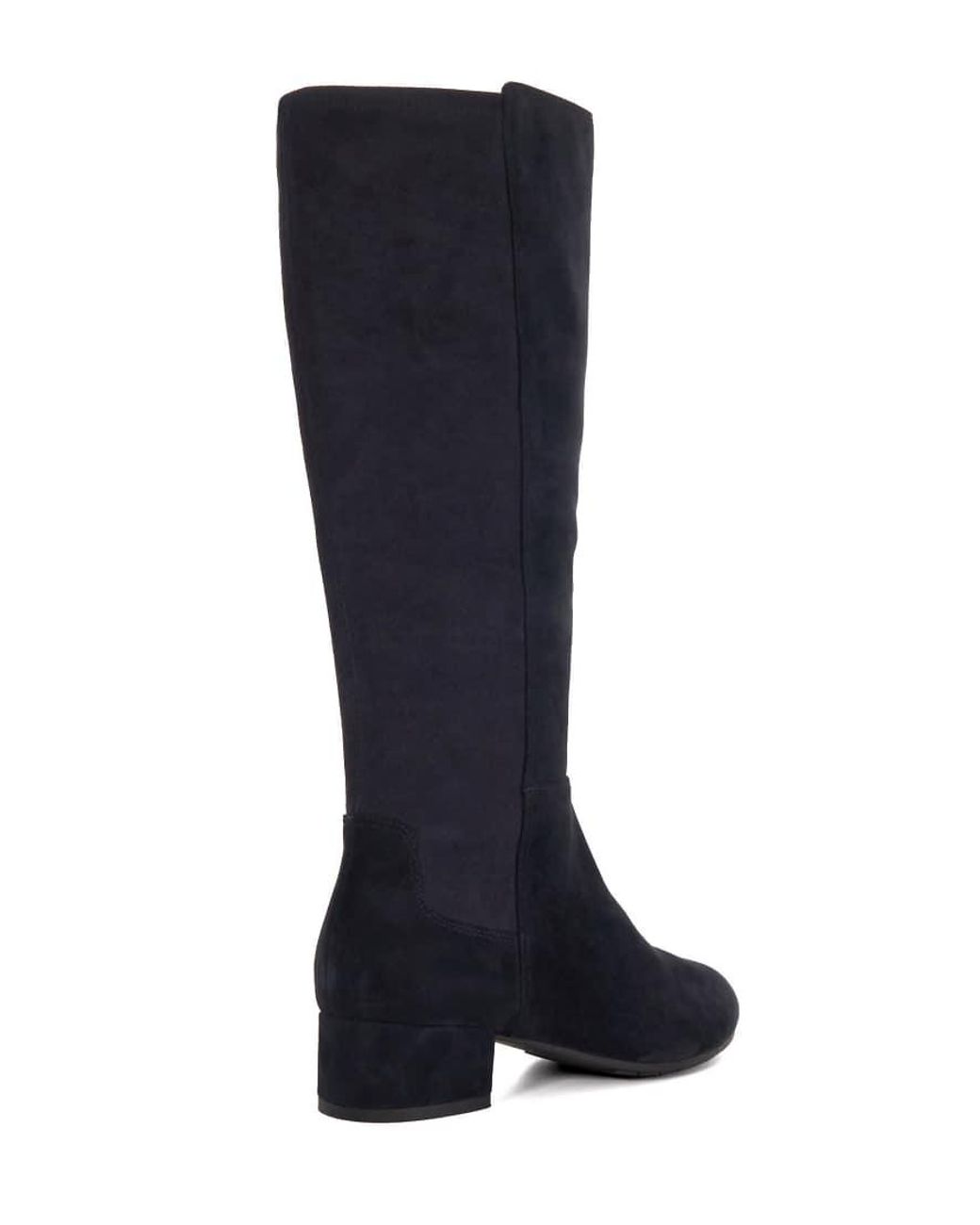 Dune Blue Wide Fit Tayla Suede Boots