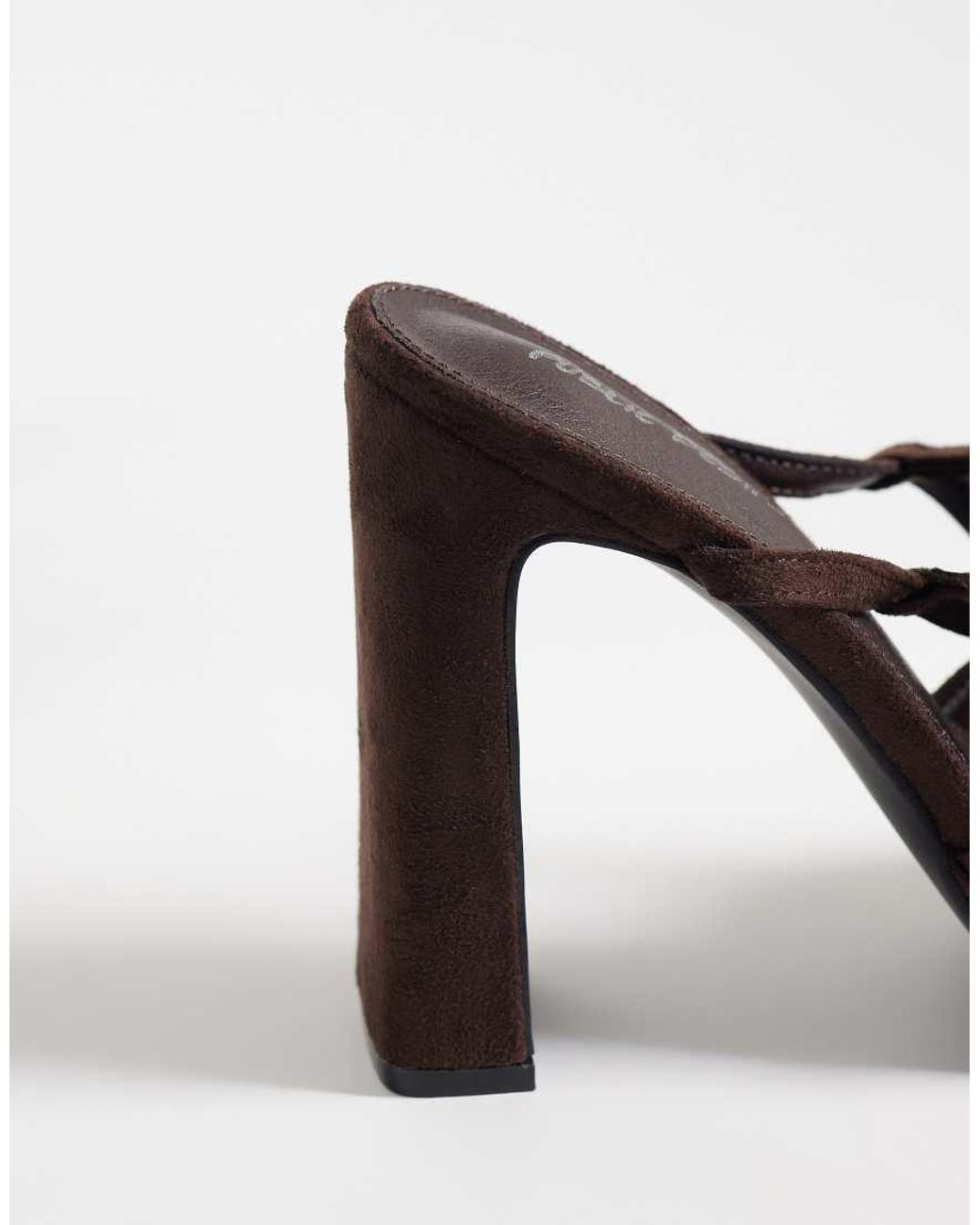 Public Desire Brown Rhoda Platform Heeled Sandals