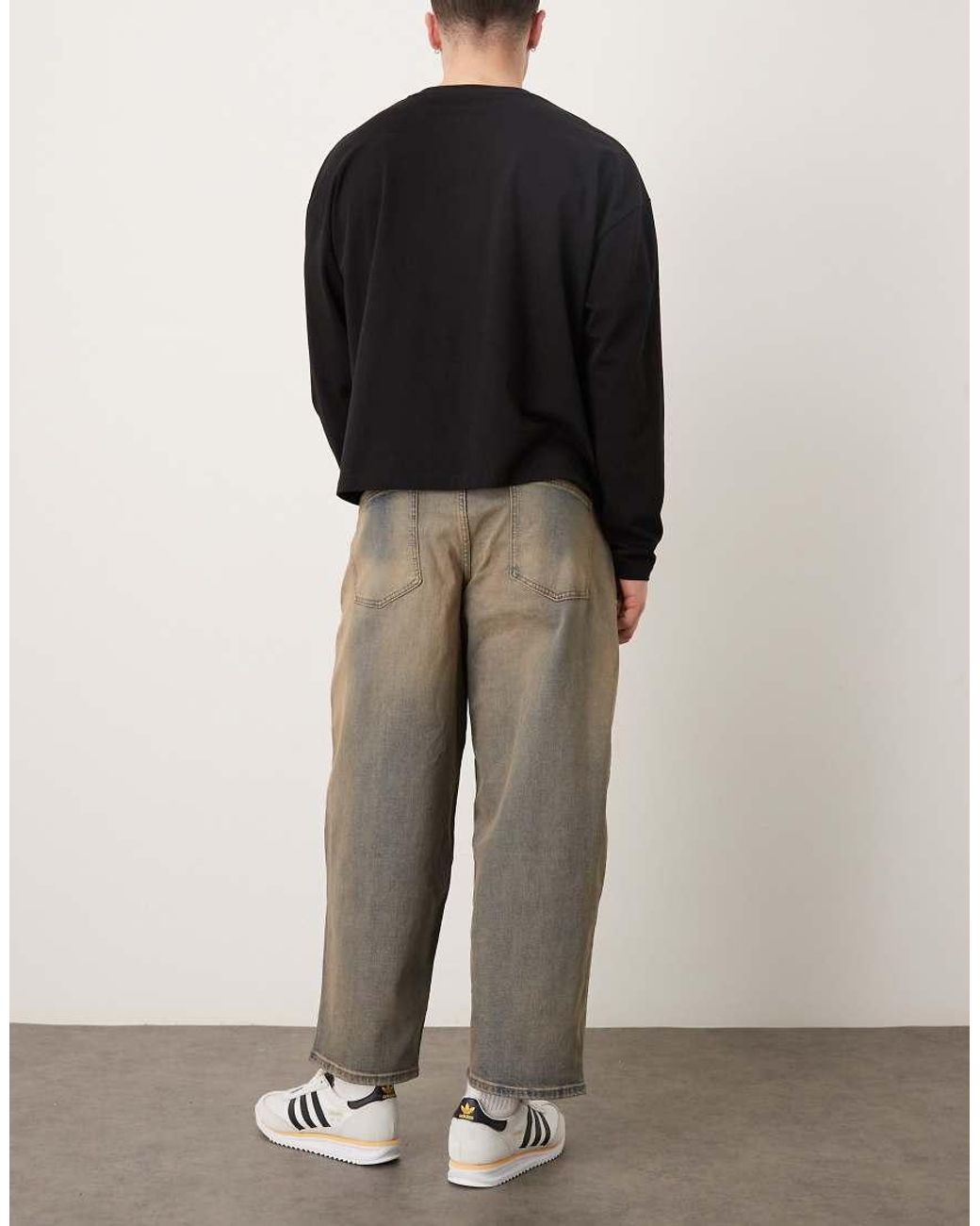 ASOS Black Oversized Tapered Jeans for men