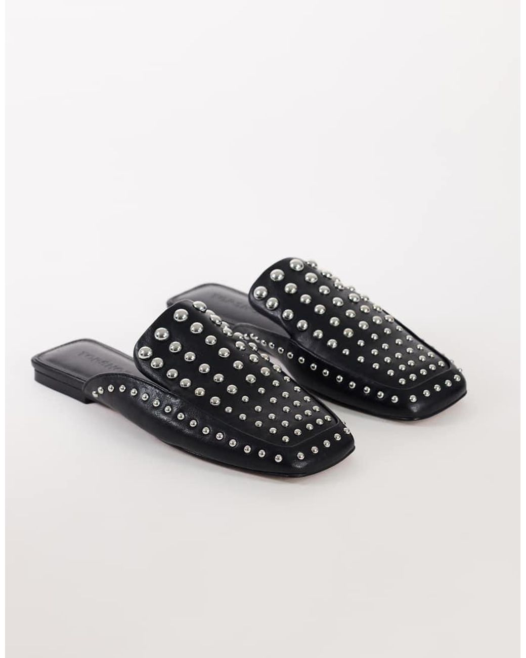 TOPSHOP Black Bianca Studded Flat Shoe