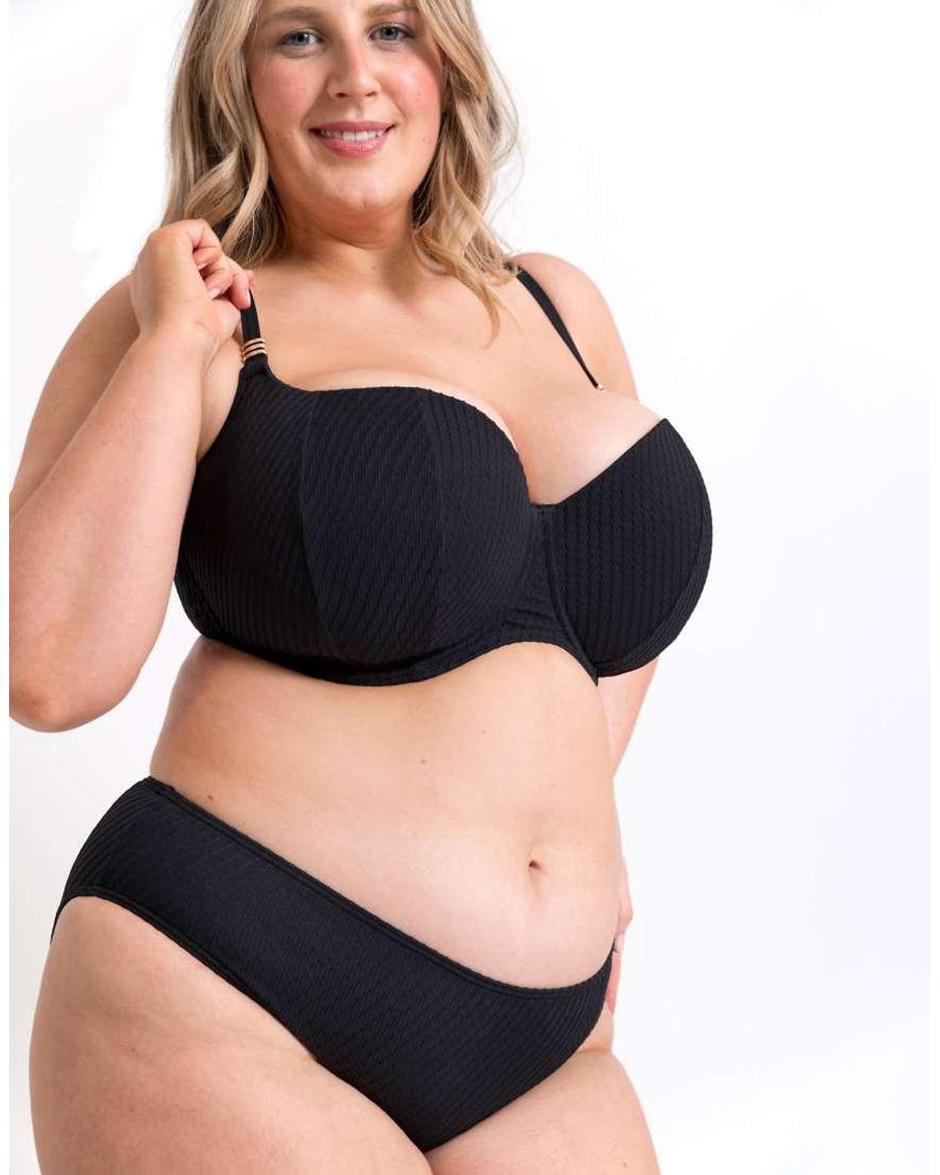 Curvy Kate Blue Jet Set Padded Balcony Fuller Bust Bikini Top