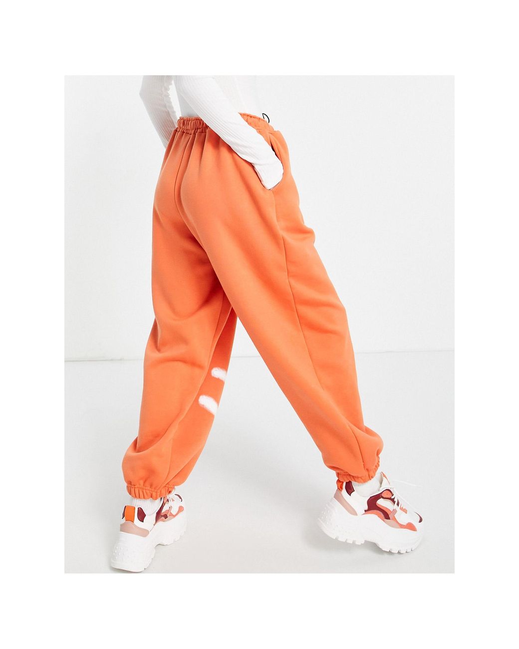 Playboy x missguided orange super oversized jumbo joggers sales