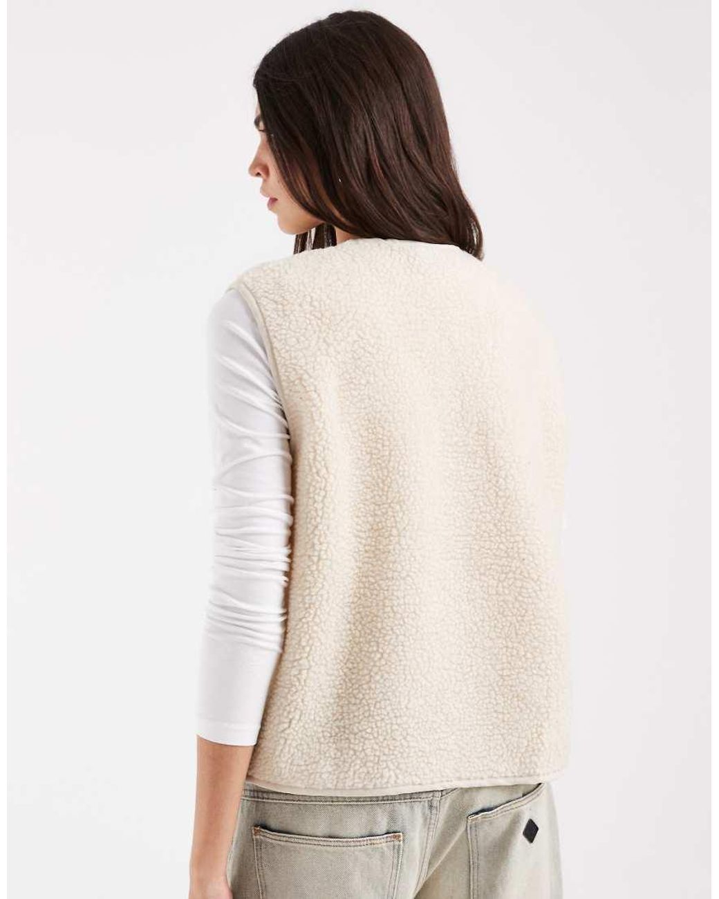 Vero Moda Natural Boxy Teddy Gilet