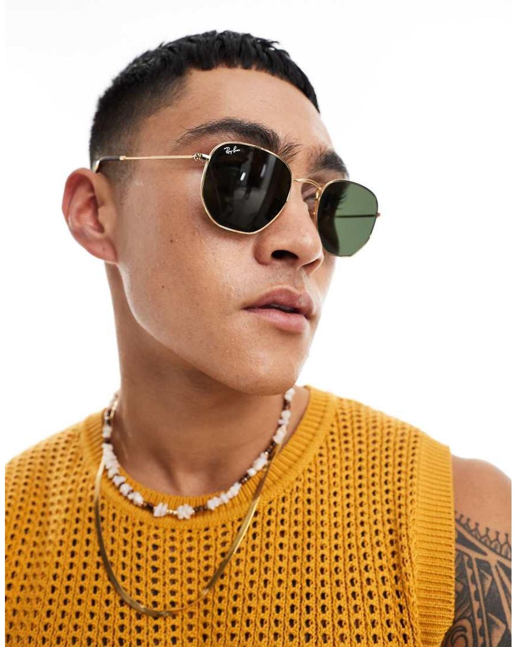 Ray-Ban Metallic Hexagonal Sunglasses