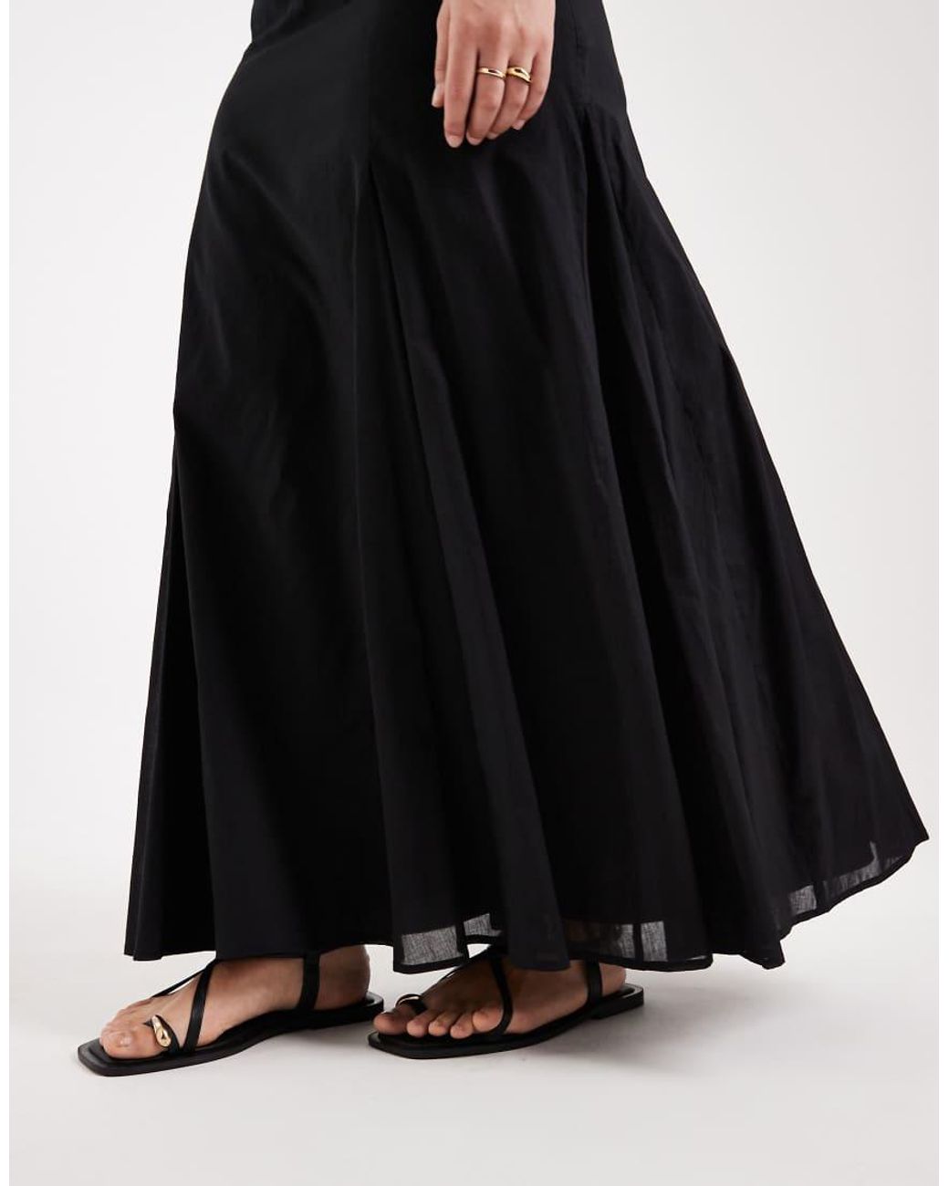 ASOS White Asos Design Curve Cotton Godet Maxi Skirt