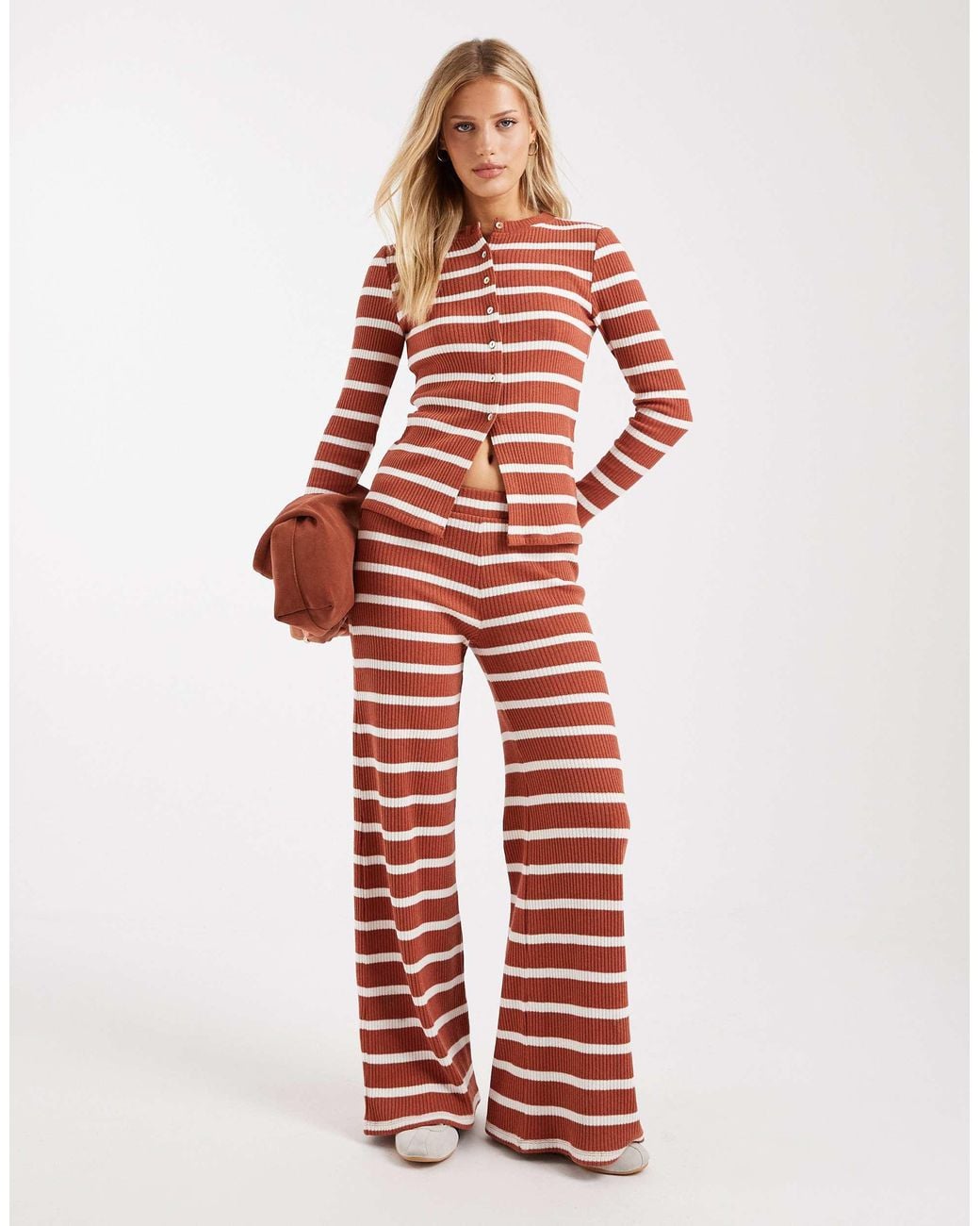 ASOS Red Long Sleeve Ribbed Cardigan