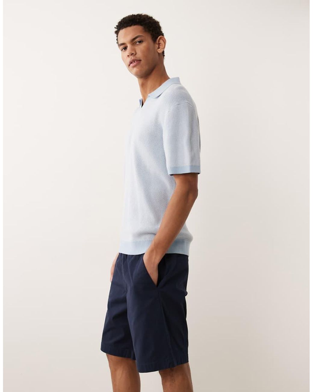 Jack & Jones Blue Drawstring Chino Shorts for men