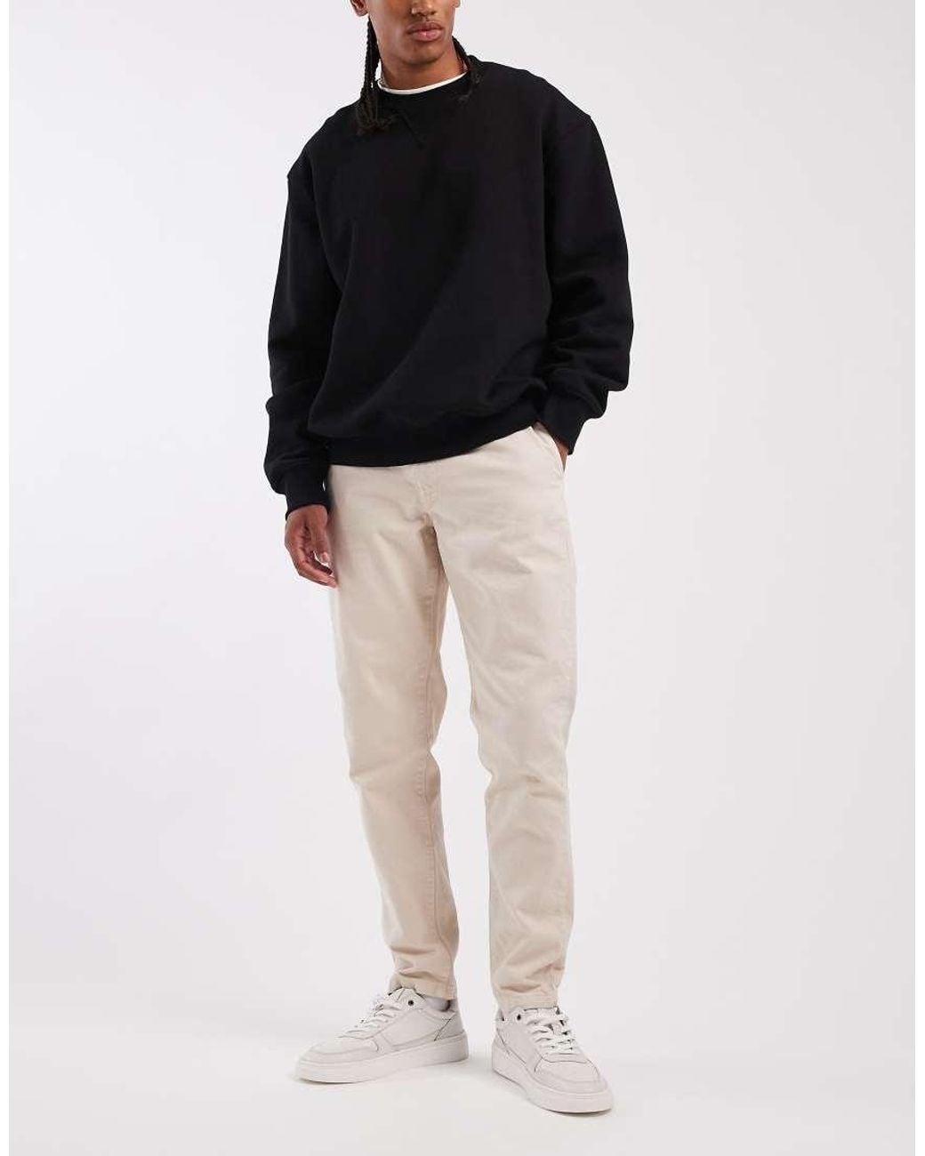 ASOS Gray Tapered Chinos for men