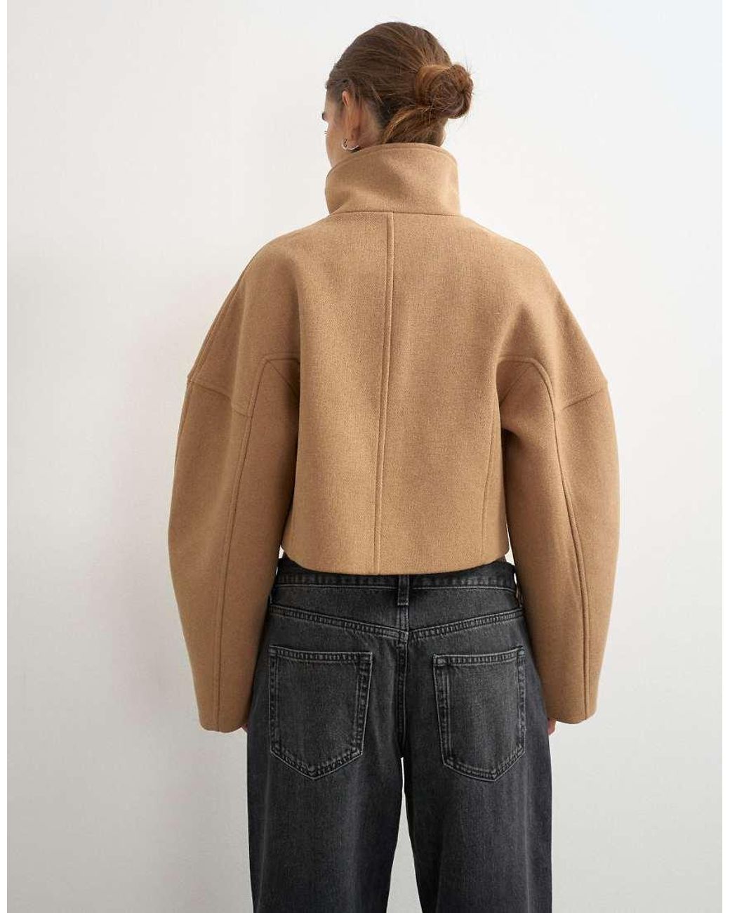 TOPSHOP Natural Cropped Formal Coat