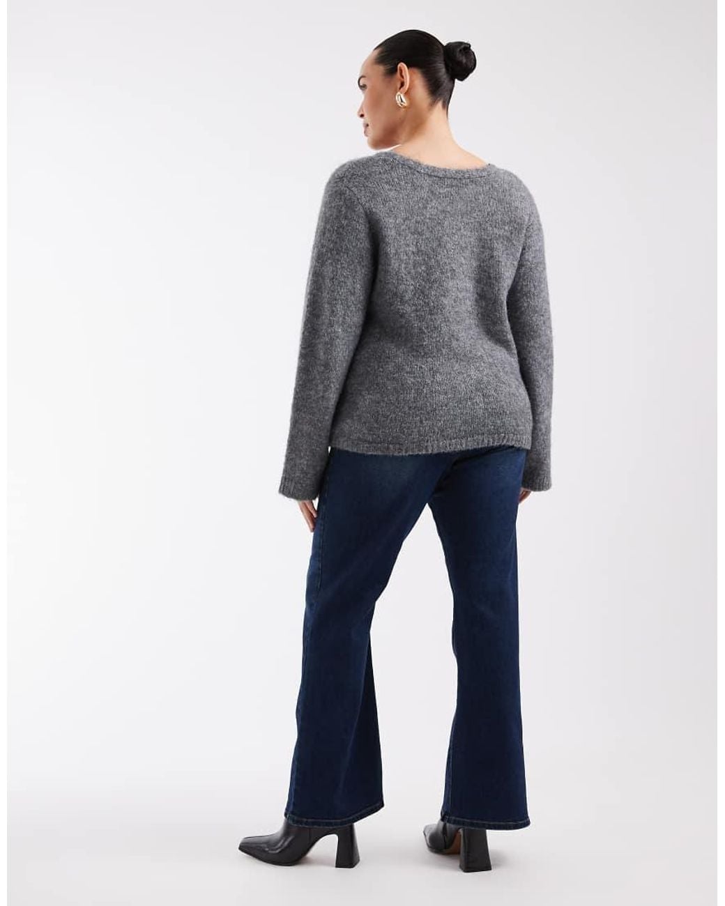 ONLY Blue Reese Mid Waist Flare Jeans