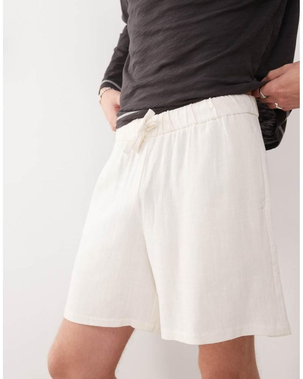 Reclaimed Vintage Multicolor Linen Blend Shorts for men